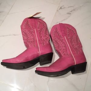 Pink leather Laredo cowboy boots size 8